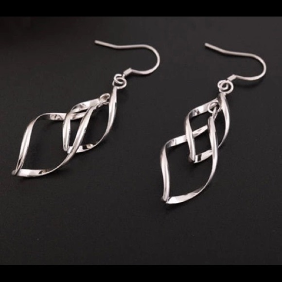 LAST 1- Sterling Silver (925) Dangle Drop Earrings - Picture 6 of 7